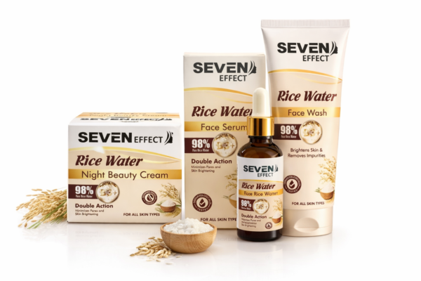 Seven effect Rice water face wash, Night Cream & Serum.